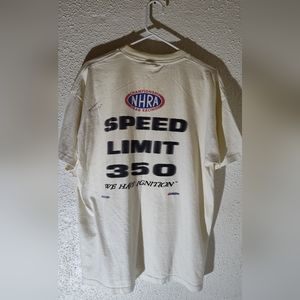 Autographed Vintage NHRA Tee sz XL